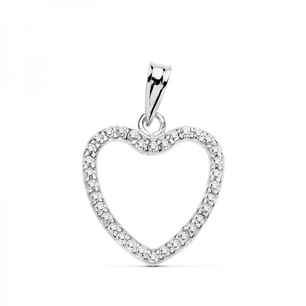 18K COLGANTE CORAZON ORO BLANCO...
