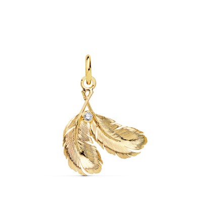 18K COLGANTE DOS PLUMAS...