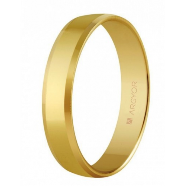 Alianza de oro plana acabado brillo...
