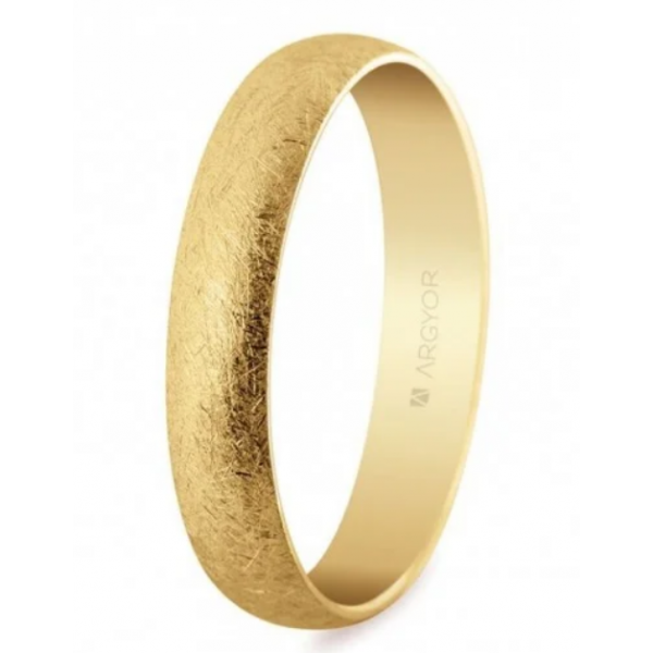 Alianza de boda oro acabado hielo 4mm