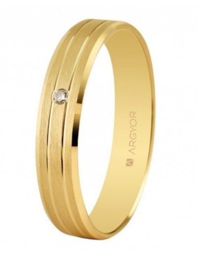 Alianza con diamante oro...