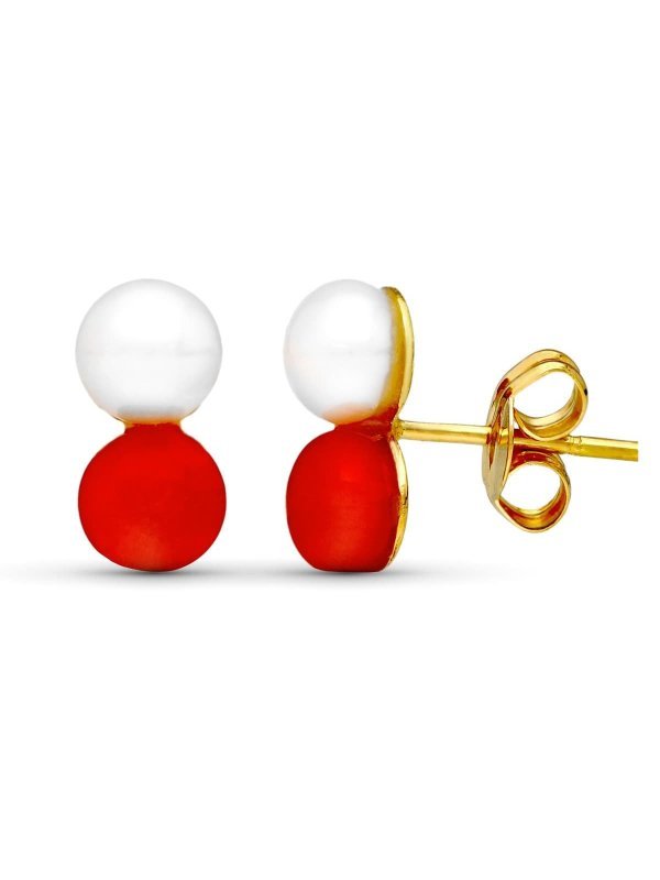 18K PENDIENTES ORO AMARILLO PERLA...