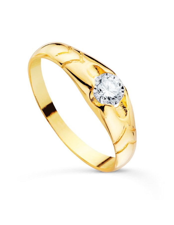 18K SOLITARIO ORO AMARILLO CADETE...