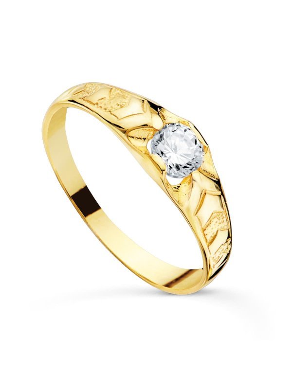 18K SOLITARIO ORO AMARILLO CADETE...