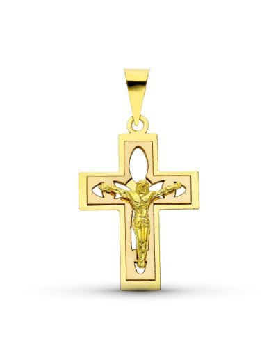 18K CRUZ CON CRISTO ORO...