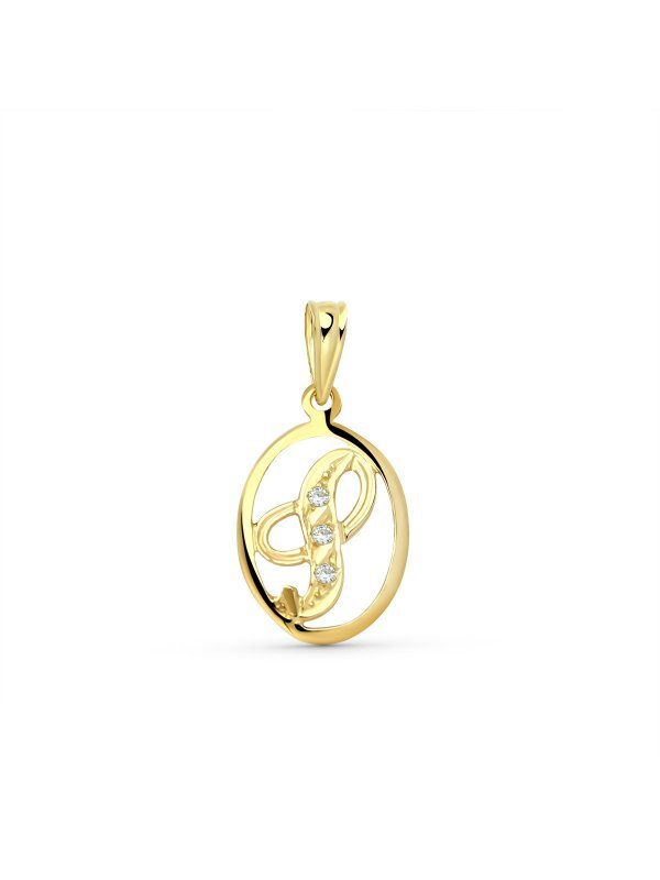 18K COLGANTE LETRA S CON CIRCONITAS