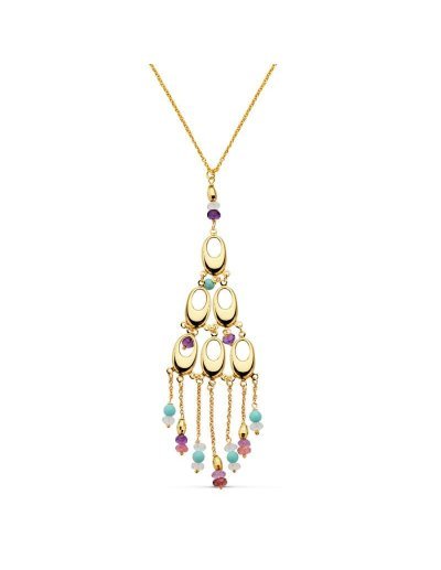 18K GARGANTILLA PIEDRAS 42 CM