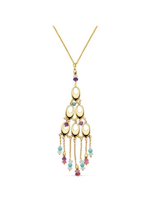 18K GARGANTILLA PIEDRAS 42 CM
