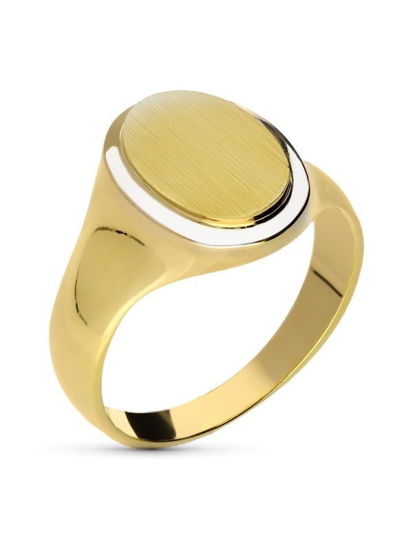 18K SELLO CABALLERO ORO BICOLOR LISO