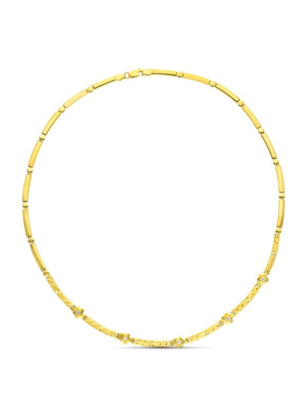 18K GARGANTILLA ORO AMARILLO MATE Y...