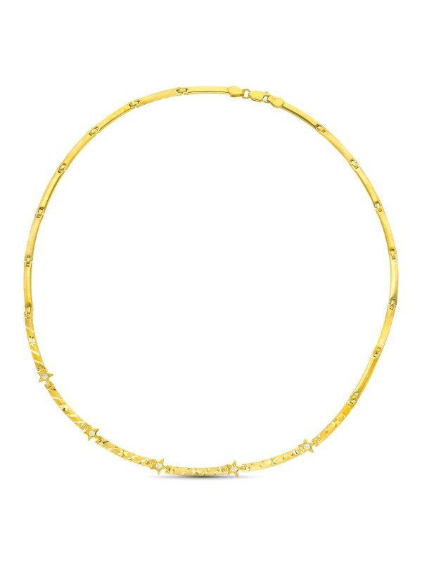 18K GARGANTILLA ORO AMARILLO MATE Y...