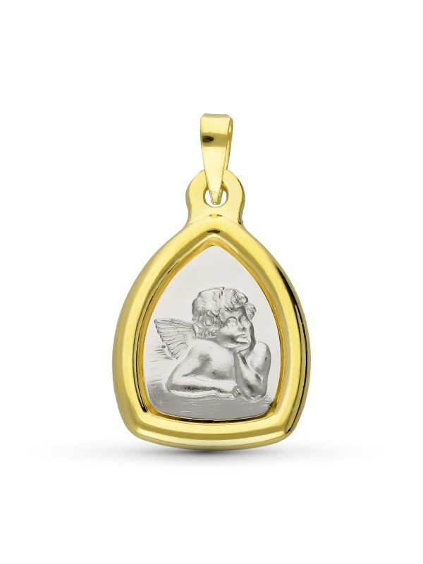 18K MEDALLA ORO AMARILLO ORO BICOLOR...