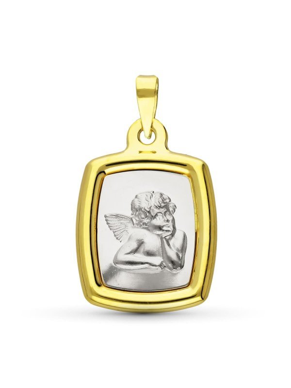 18K MEDALLA ORO AMARILLO ORO BICOLOR...