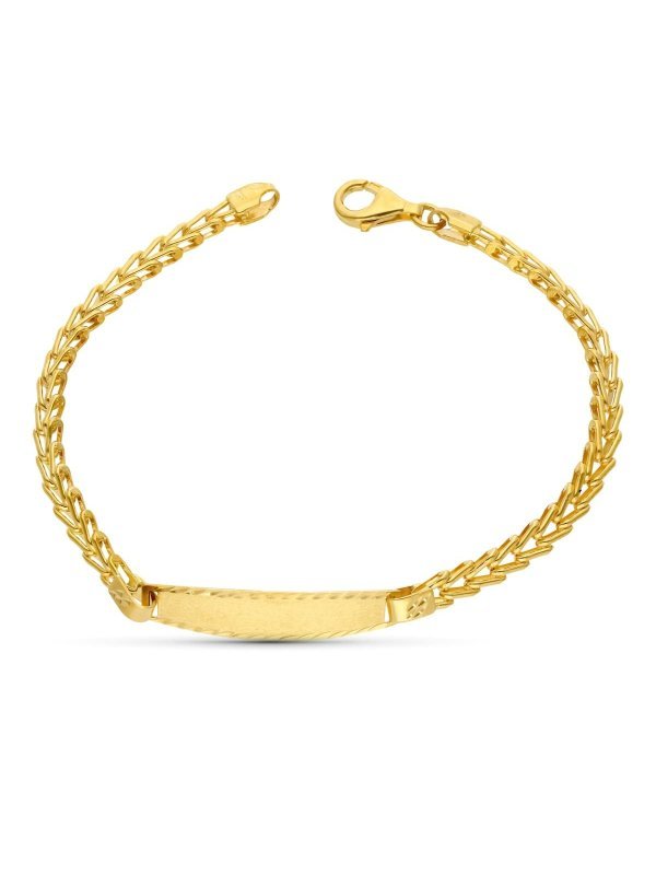 18K ESCLAVA ORO AMARILLO ESPIGA 18 CM