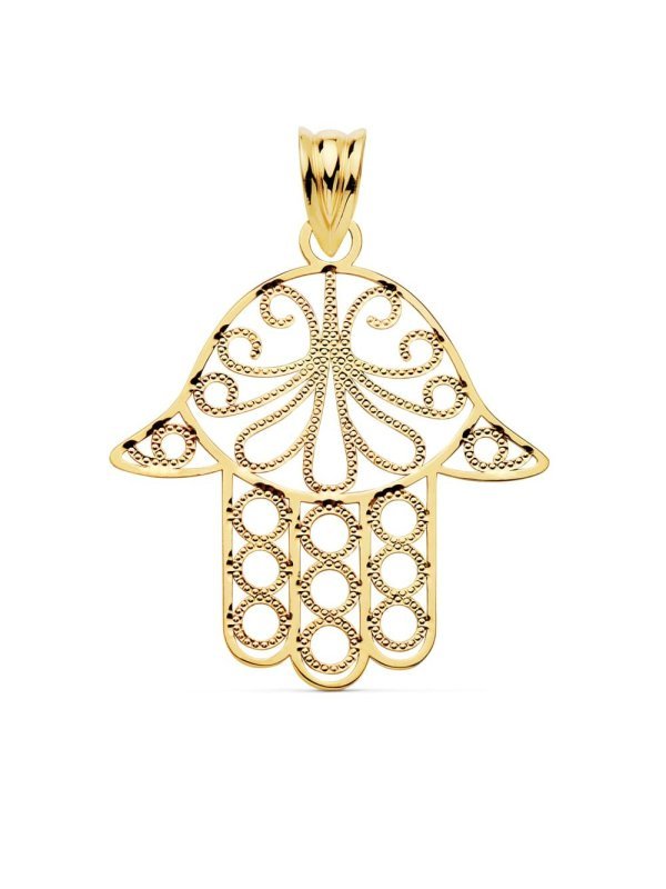 18K COLGANTE MANO DE FATIMA 24X19 MM