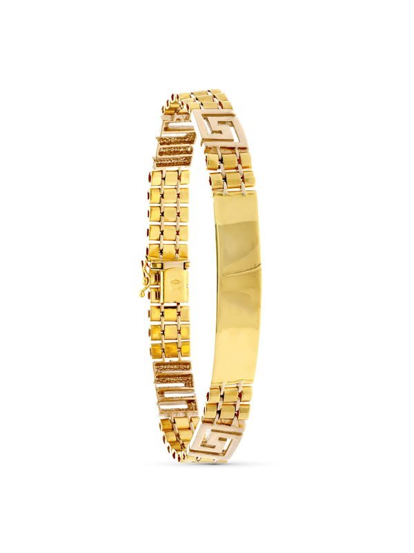 18K ESCLAVA ORO AMARILLO HUECA 22 CM...