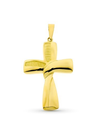 18K CRUZ ORO AMARILLO HUECA...