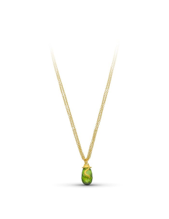 18K GARGANTLLA ORO AMARILLO PIEDRA VERDE