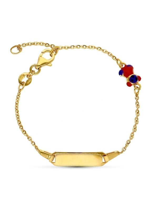 18K ESCLAVA ORO AMARILLO OSO ESMALTE...