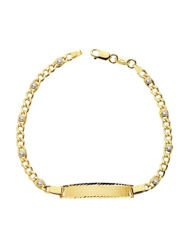 18K ESCLAVA HUECA CIRCONITAS 17CM
