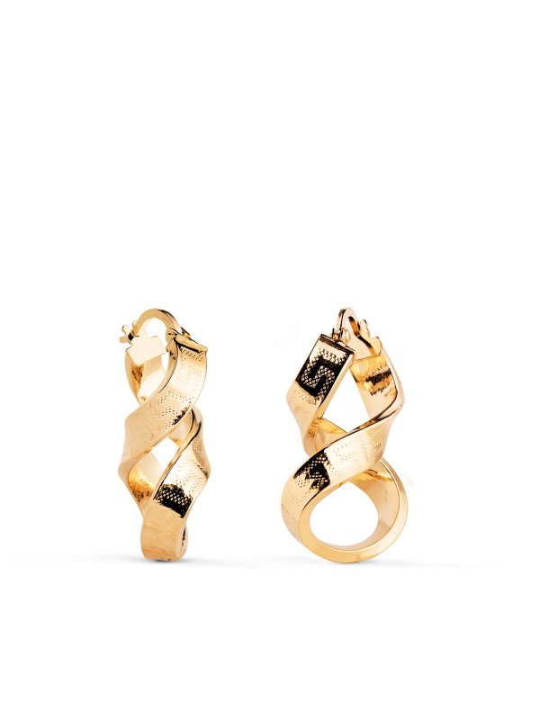 18K AROS ORO AMARILLO OCHOS GRECA...