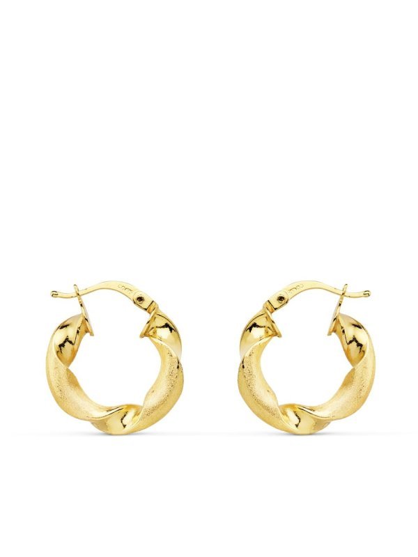 18K AROS MATE Y BRILLO HUECOS 18 MM