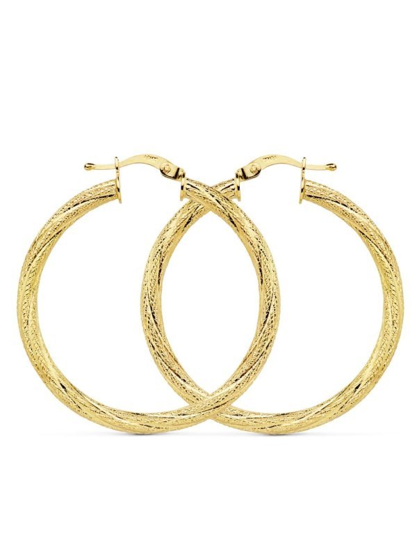 18K AROS ORO AMARILLO HUECOS...