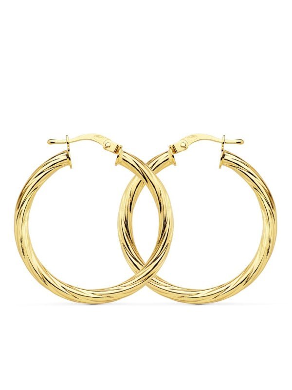 18K AROS ORO AMARILLO HUECOS BRILLO...