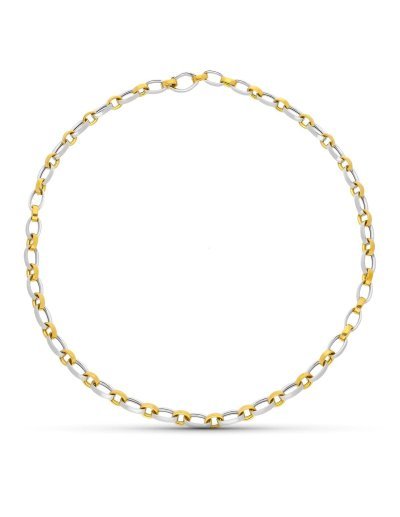 18K COLLAR ORO BICOLOR...