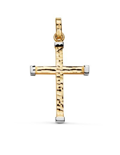 18K CRUZ ORO AMARILLO HUECA...