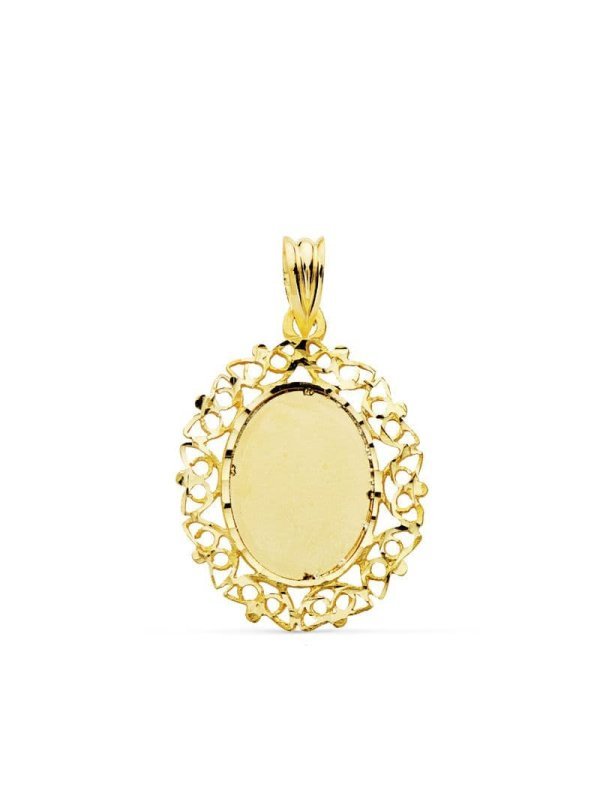 18K CHAPA CERCO CALADO 28X21 MM