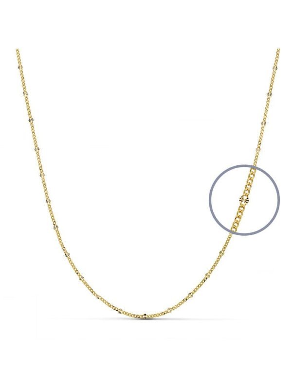 18K CADENA MACIZA DIAMANTADA 50 CM...