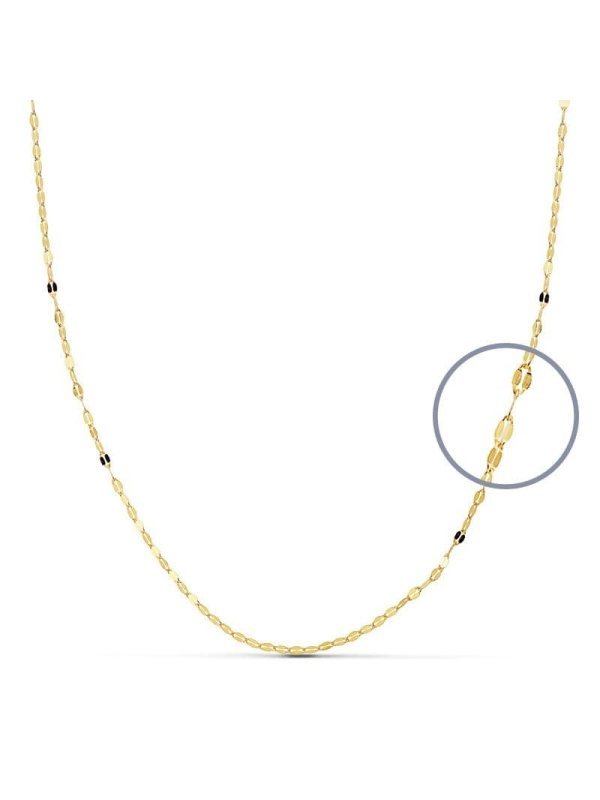 18K CADENA MACIZA DIAMANTADA 50 CM 1 MM