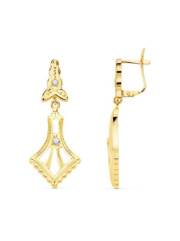 18K PENDIENTES ORO AMARILLO CUBANAS...