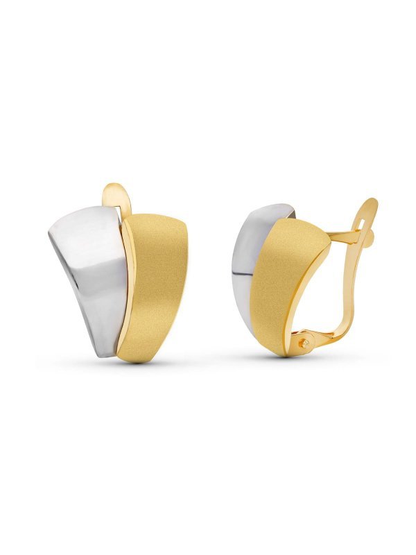 18K PENDIENTES ORO BICOLOR PIÃ‘A...