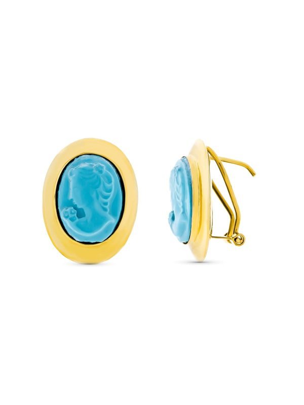 18K PENDIENTES ORO AMARILLO CAMAFEO...