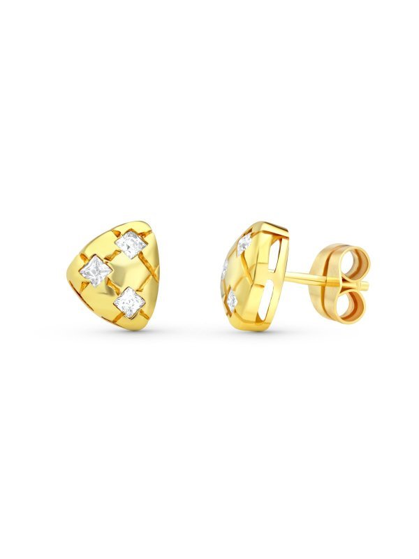 18K PENDIENTES CIRCONITAS 10X8 MM