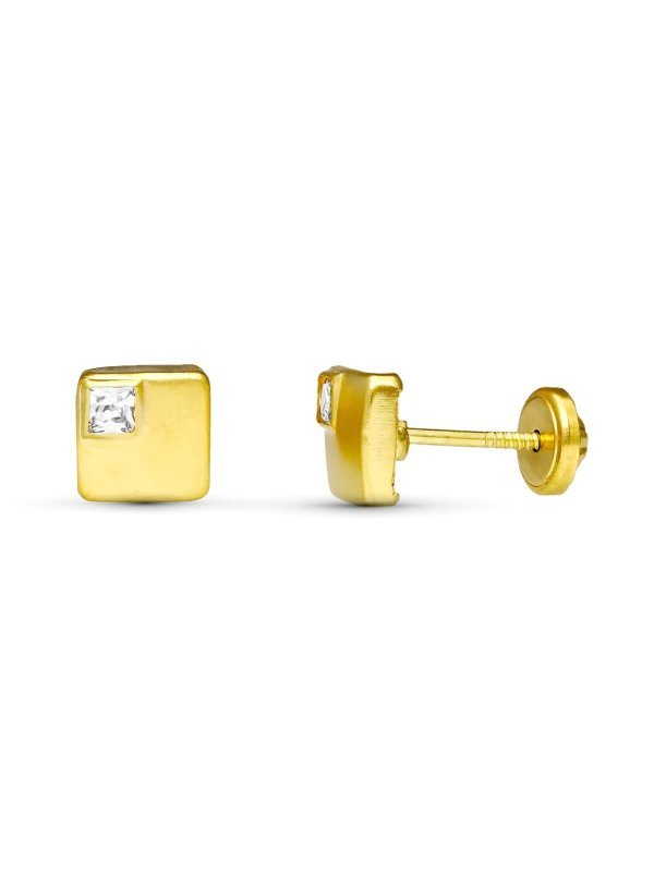 18K PENDIENTES ORO AMARILLO ROSCA...