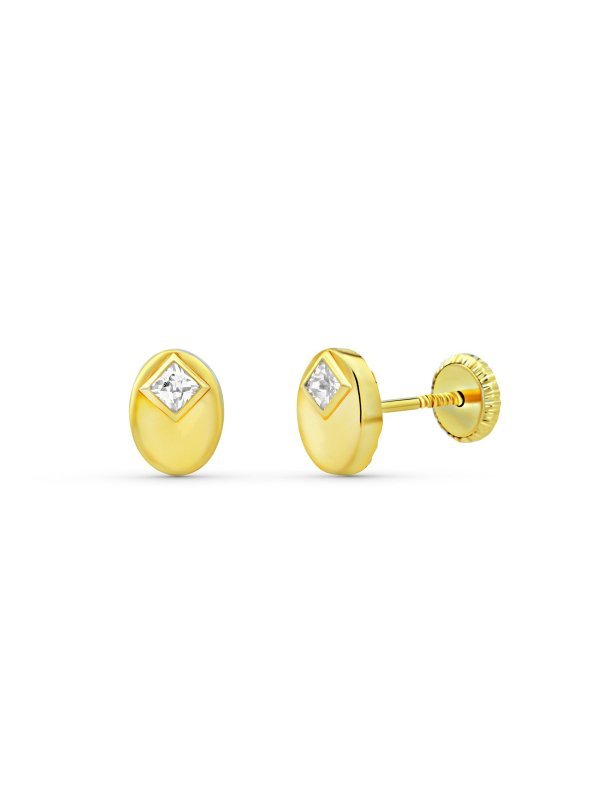 18K PENDIENTES ORO AMARILLO OVAL...