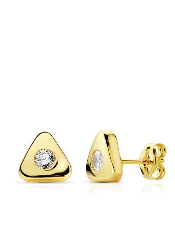 18K PENDIENTES ORO AMARILLO TRIANGULO...