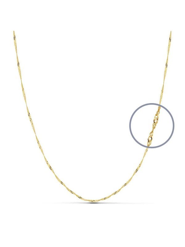 18K CADENA MACIZA SINGAPUR 45 CM 1 MM