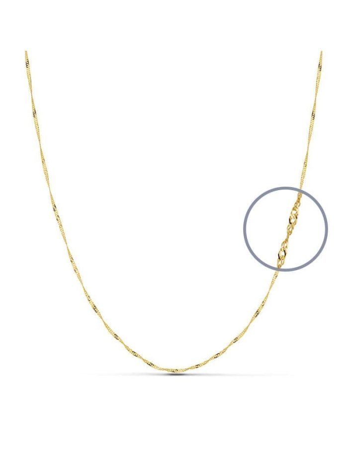 18K CADENA MACIZA SINGAPUR 50 CM 1 MM
