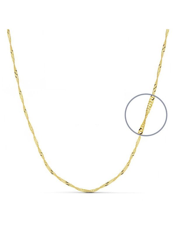18K CADENA MACIZA SINGAPUR 50 CM 1.5 MM