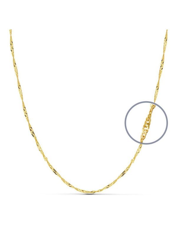 18K CADENA MACIZA SINGAPUR 40 CM 1.8 MM