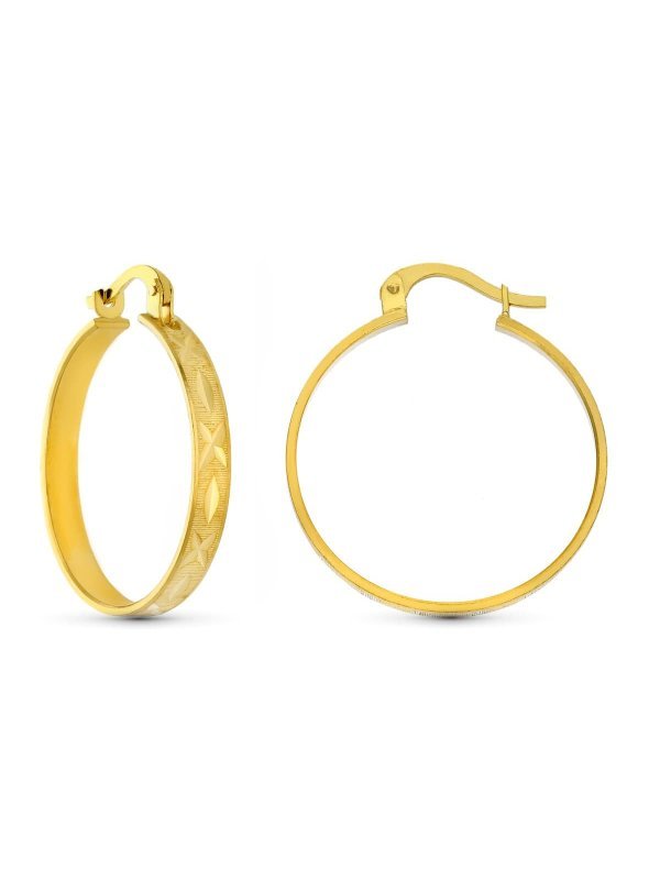18K AROS ORO AMARILLO HUECOS TALLADOS...
