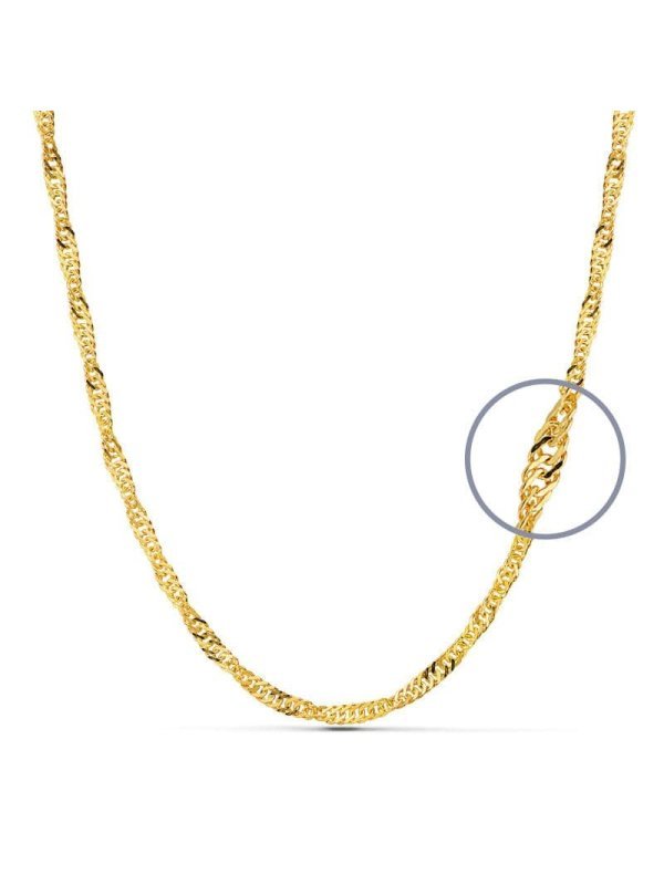 18K CADENA MACIZA SINGAPUR 60 CM 3 MM