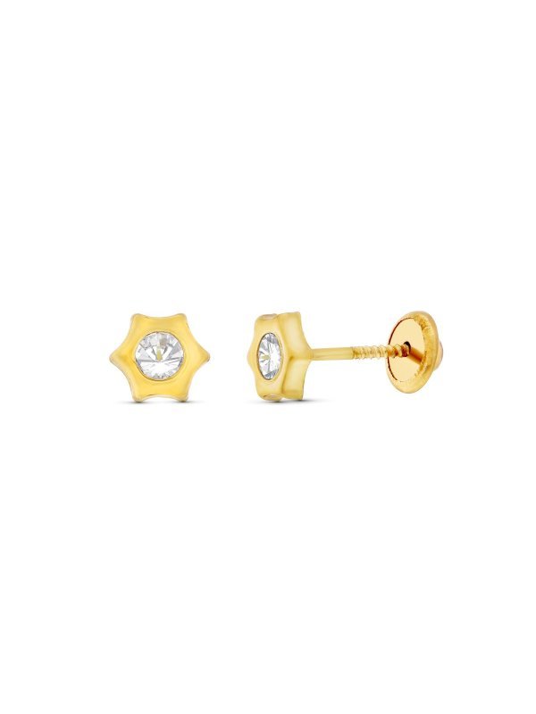 18K PENDIENTES ORO AMARILLO ESTRELLA...