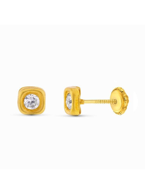 18K PENDIENTES ORO AMARILLO CIRCONITA...