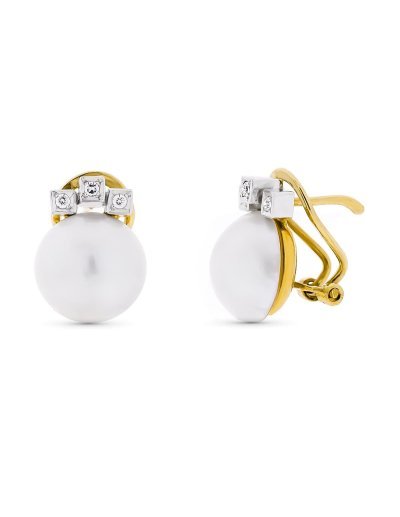 18K PENDIENTES ORO BICOLOR...
