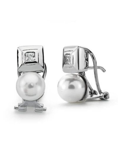 18K PENDIENTES PERLA...
